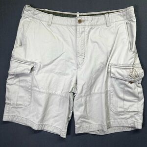 Timberland Cargo Shorts Men’s 40 Heavy Thick Embroidered logo White Baggy 1397